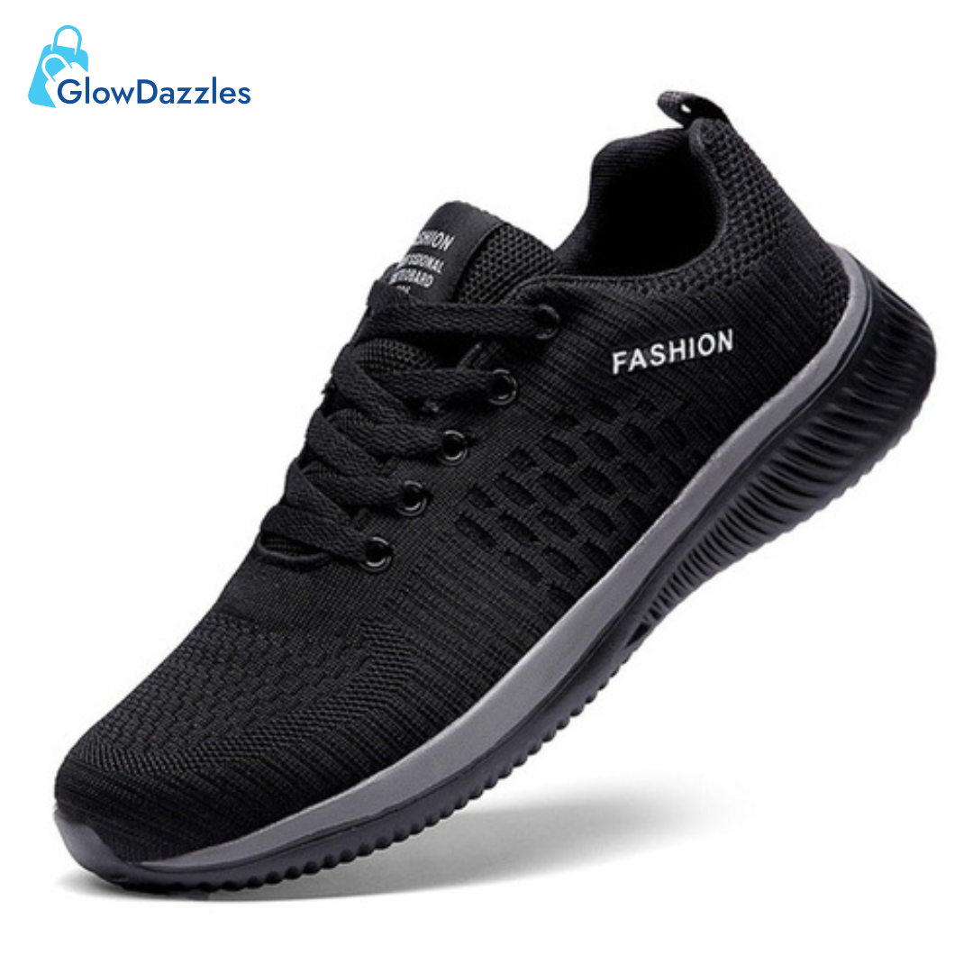 black-gray-lightweight-running-sneakers