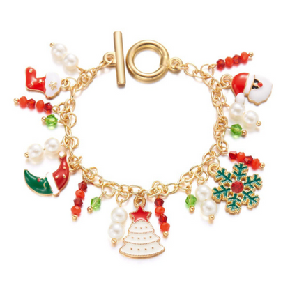 golden-christmas-charm-bracelet