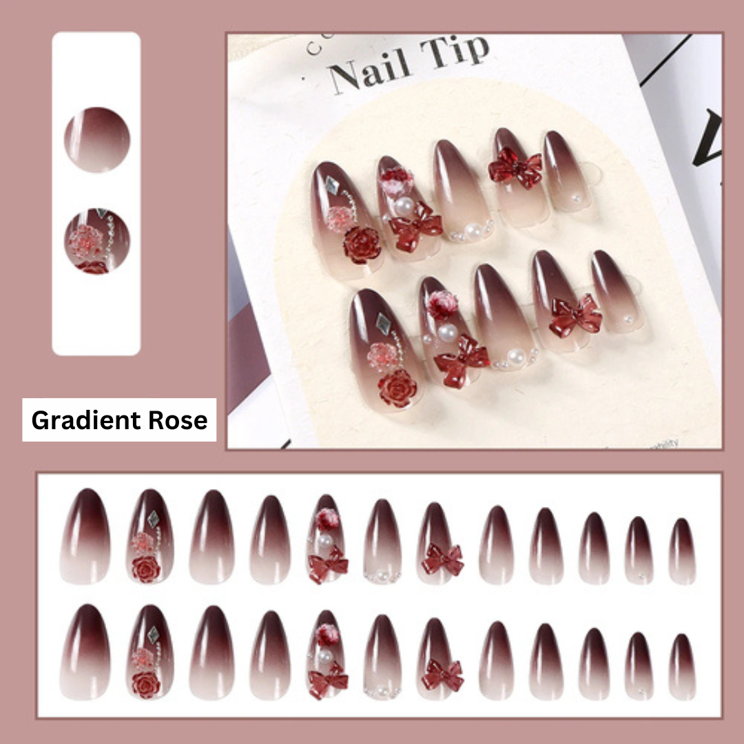 gradient-rose-snowflakes-nail-art