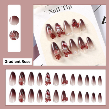 gradient-rose-snowflakes-nail-art