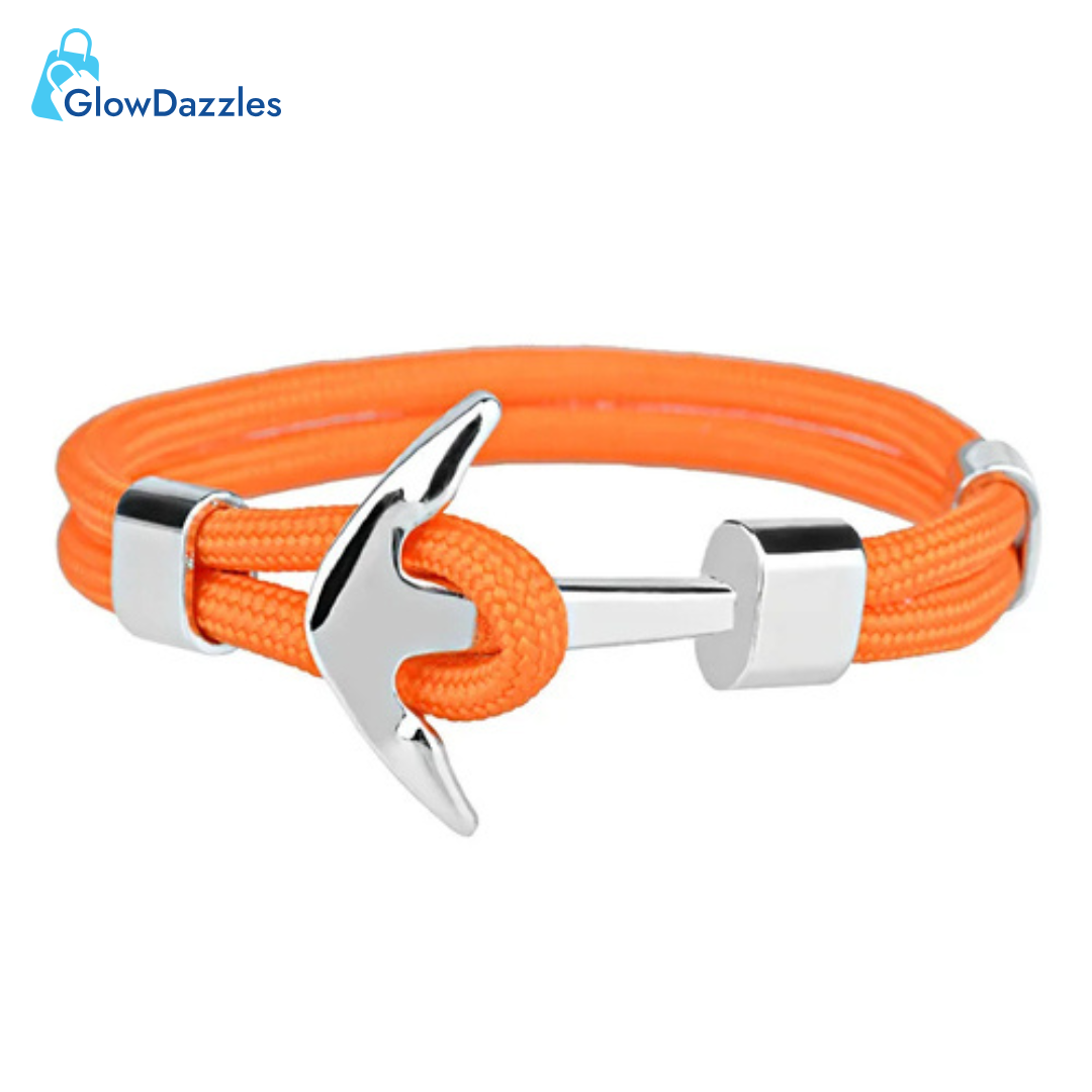 orange-silver-matching-bracelets-for-couple