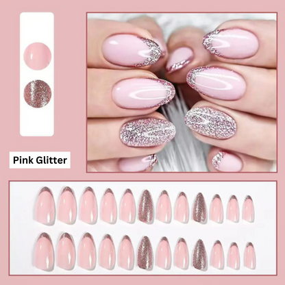 pink-glitter-snowflakes-nail-art